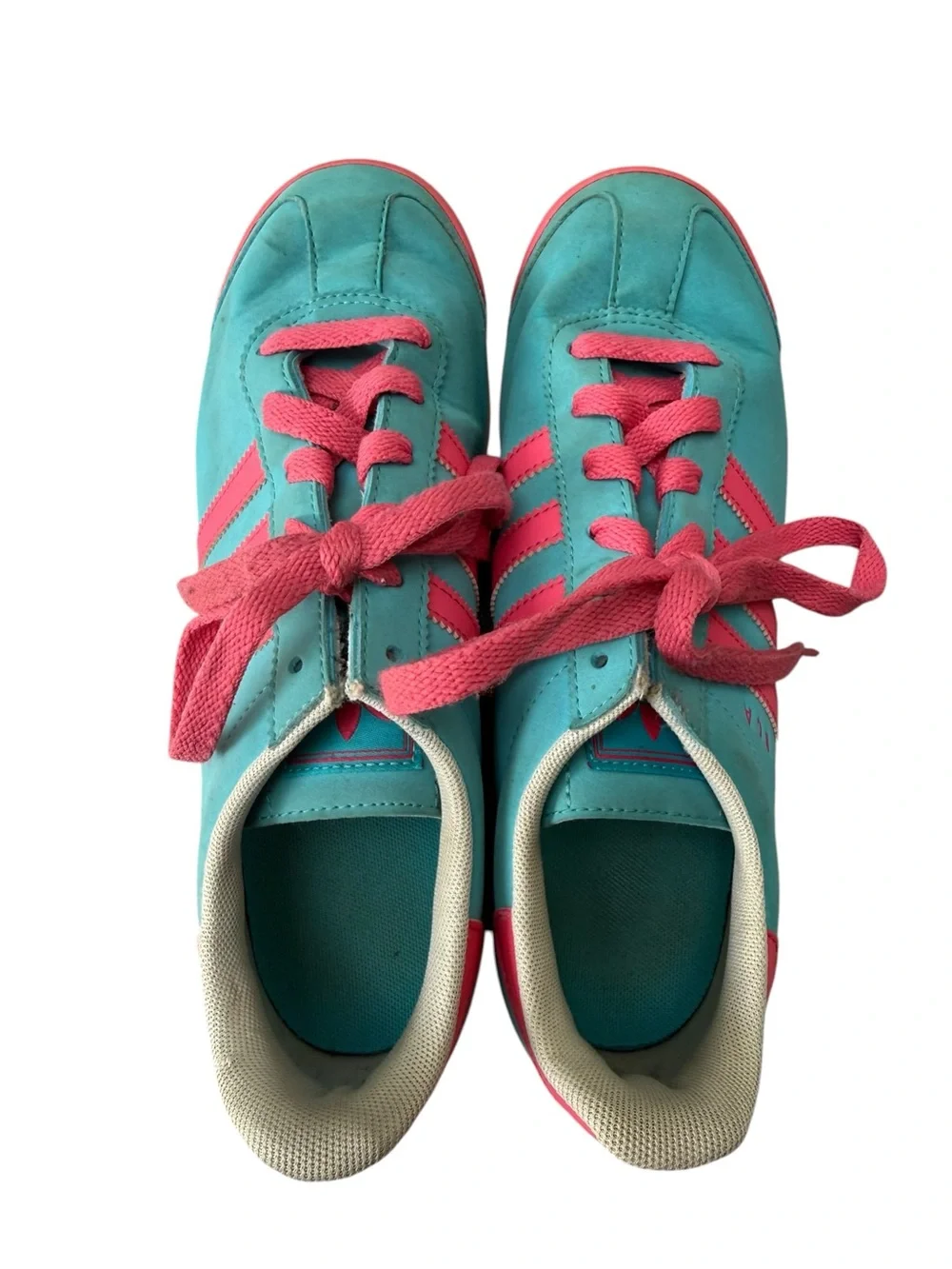 adidas Rita Ora + Samoa Turquoise Hot Pink Women's Low-Top Sneakers Size 6